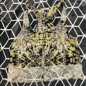 Sheer tie-dye crop top